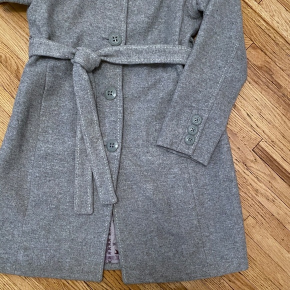 Merona Wool Blend Button Front Belted Mid Length Coat Gray Size M - Picture 10 of 15